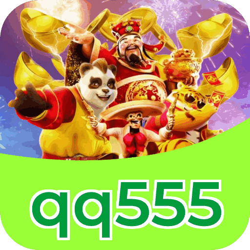 Interface do aplicativo qq555 mostrando jogos disponíveis no iOS e Android